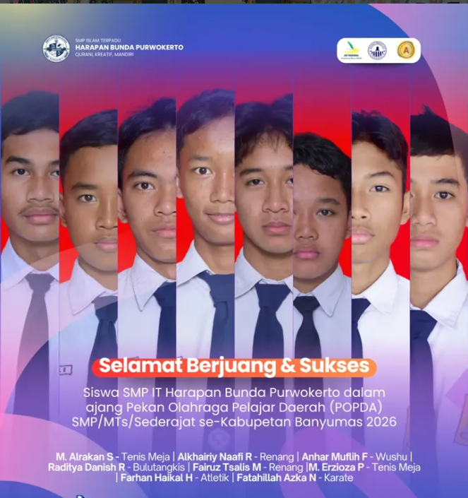 8 Siswa SMP IT Harapan Bunda Purwokerto Wakili Sekolah di POPDA Banyumas